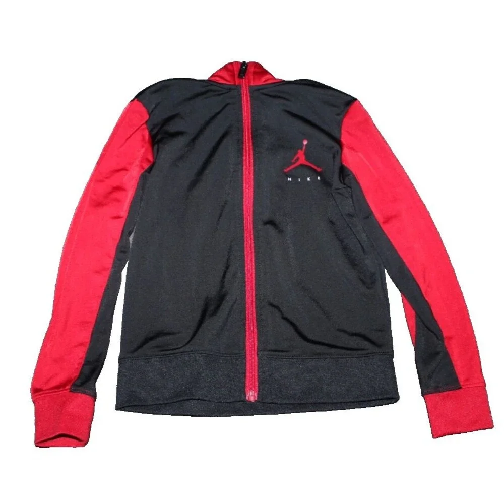 Nike Air Jordan Full Zip Track Jacket Boys Size S 4-5 Yrs  Black & Red